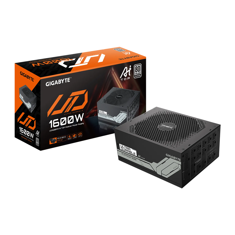 GIGABYTE UD1600PM 1600W 80 PLUS Platinum ATX 3.1 PCIe Gen 5.0 Fully modular Power Supply - Black