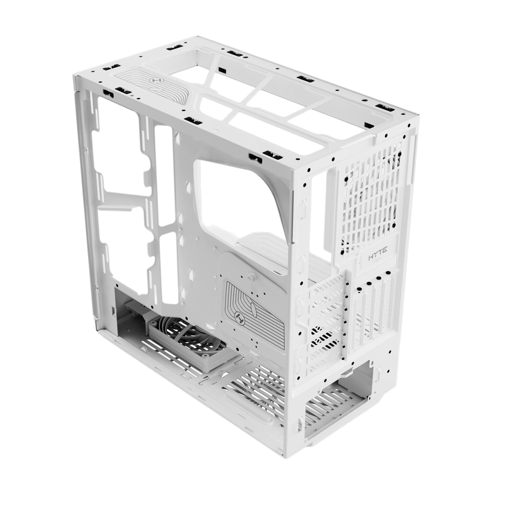HYTE Y40 Panoramic Tempered Glass With Two 120mm fans, PCI-E 4.0 Vertical Mount included ATX Mid Tower Case - White