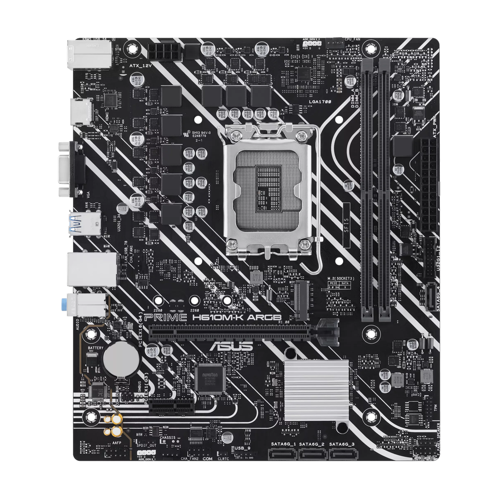 ASUS PRIME H610M-K ARGB DDR5 Motherboard - Black