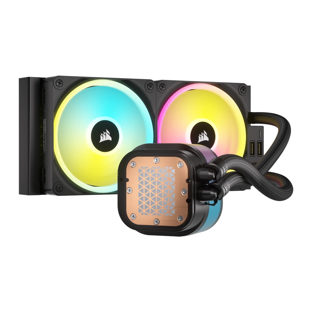 CORSAIR iCUE LINK H100i LCD Liquid CPU Cooler - Black