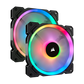 CORSAIR LL140 RGB 140mm Dual Light Loop RGB LED PWM Fan Dual Pack - Black