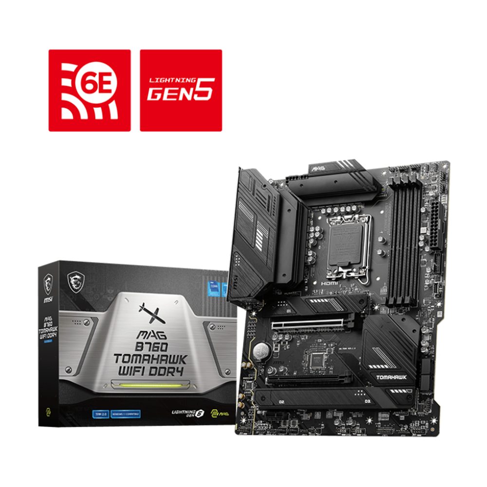 MSI MAG B760 TOMAHAWK WIFI DDR4 ATX Motherboard - Black