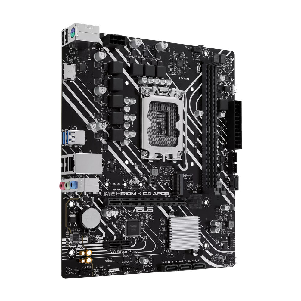 ASUS PRIME H610M-K DDR4 ARGB Motherboard - Black