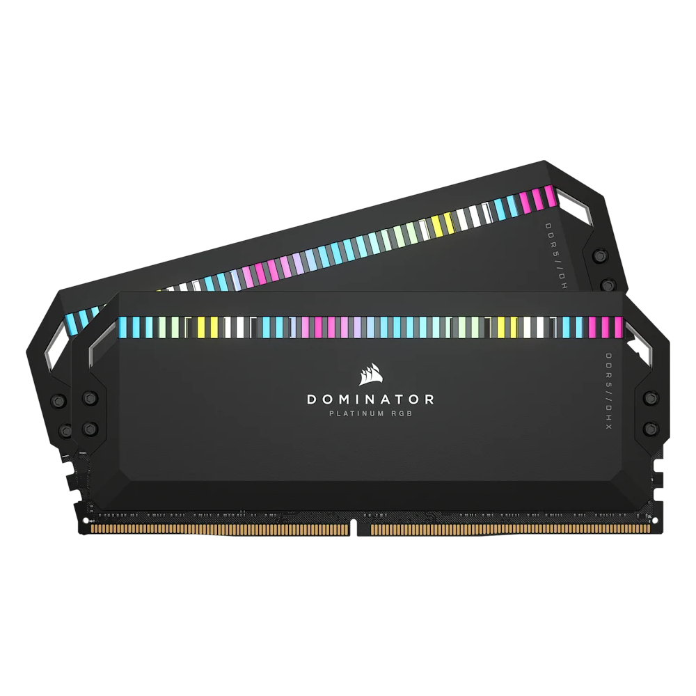 CORSAIR DOMINATOR PLATINUM RGB 64GB (2x32GB) DDR5 DRAM 6000MT/s CL30 AMD EXPO & Intel XMP Memory Kit - Grey