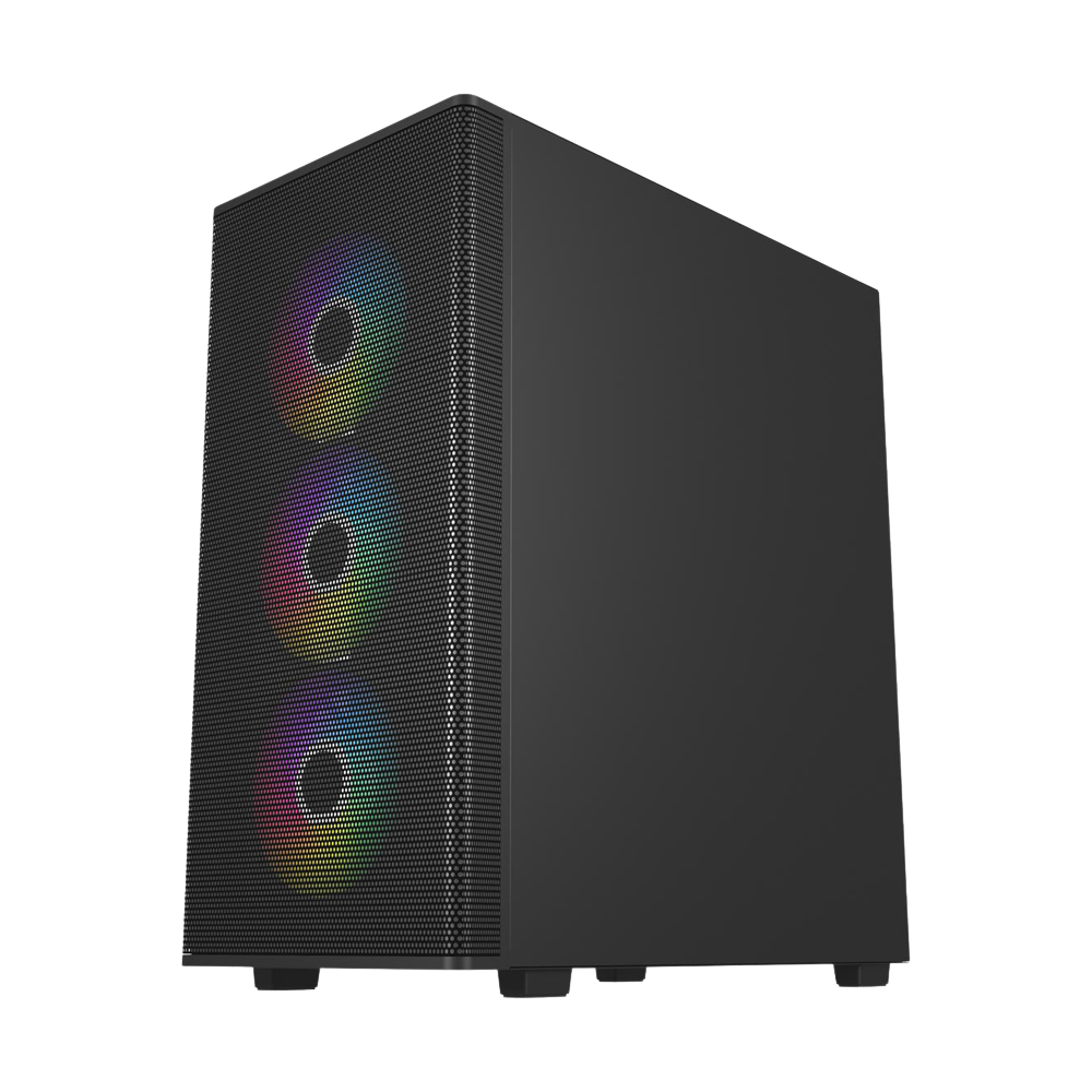 FSP M220 With 4 ARGB Fans Mid Tower Case - Black