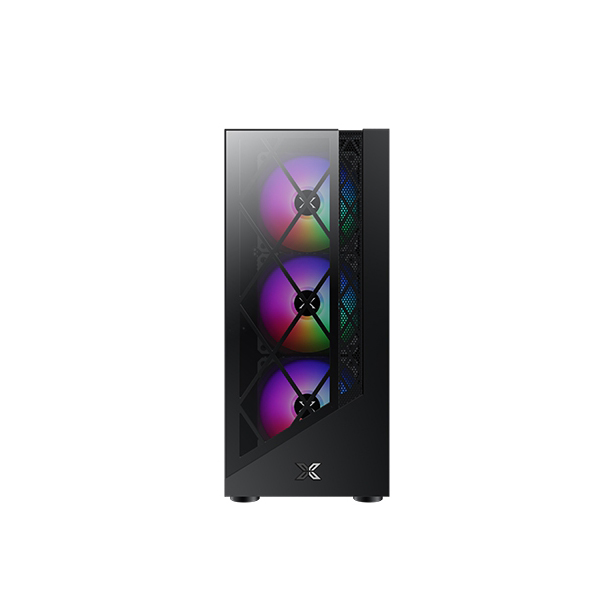 XIGMATEK Duke Black PC Case 4pcs Pre-installed RGB Fan Front
