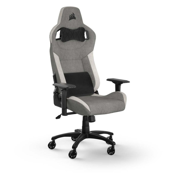 TC200 Gaming Chair – Soft Fabric – Light Grey/White